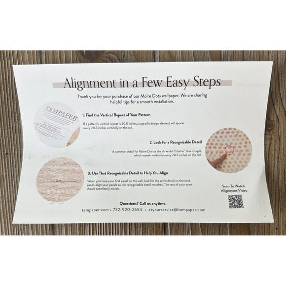 Tempaper Light Tan Moire Polka Dots Removable Peel & Stick Wallpaper - Picture 7 of 7